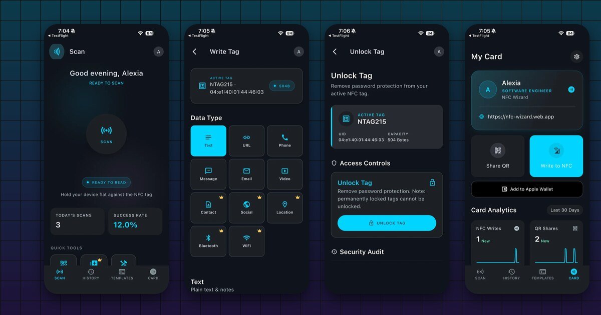 NFC Wizard: NFC Tag Reader & Writer for iPhone, Built in Flutter